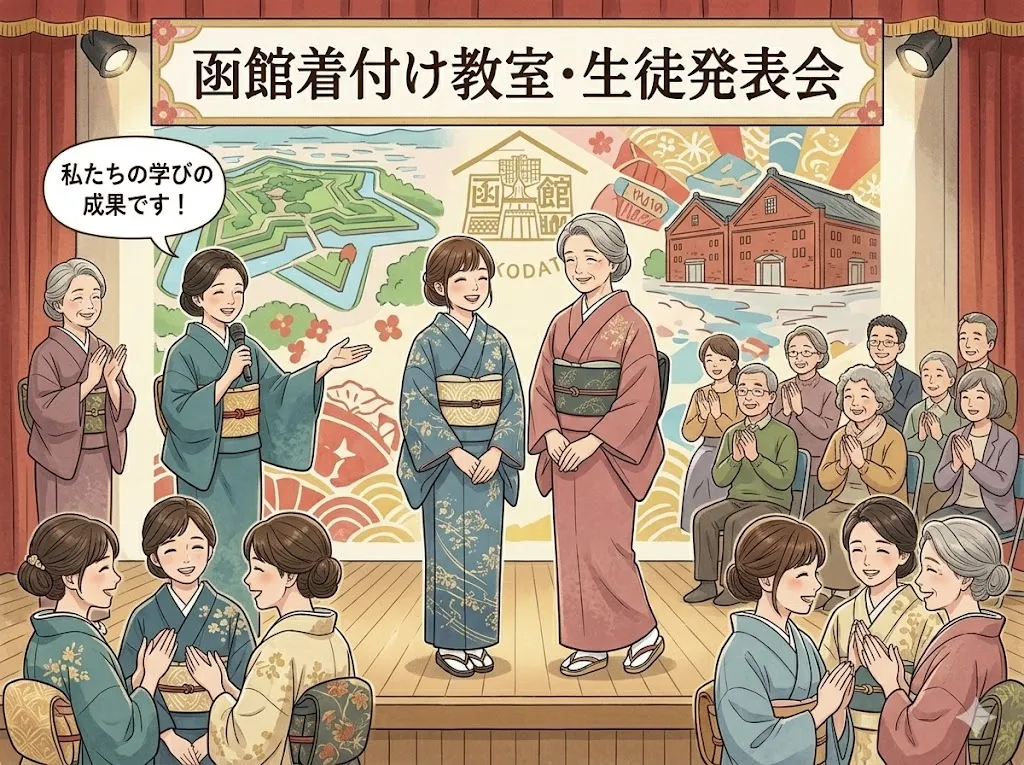 あかしろき函館北斗教室の生徒の発表会のイメージ